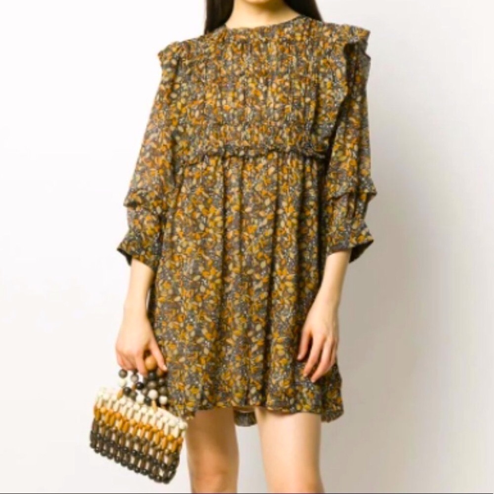 BA & Sha Floral ruffled mini Sandra dress - Picture 2 of 10